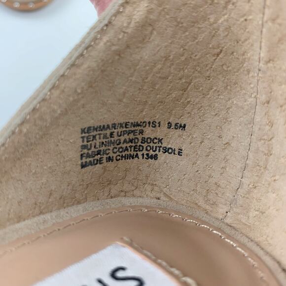 Steve Madden Kenmar Wood Wedge Sandals Ankle Strap Tan Faux Suede Women's 9.5 - Picture 6 of 12